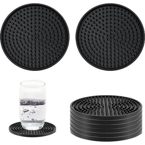 Pcs Round Silicone Coasters Non-Slip Drink Coasters for Home Cafe Bar Hotel (1/5)