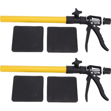 2 jeux de supports de meuble, barre de support télescopique en métal pour installation dans les armoires et les salles de bains, 50-115 cm, jaune (1/5)