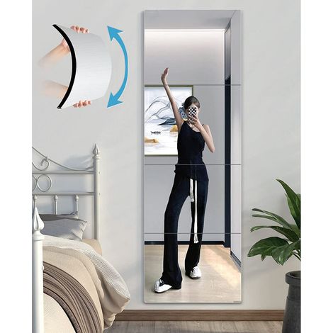 Miroir mural incassable Miroirs de salle de sport en plexiglas bon marché sur toute la longueur pour la salle de sport à domicile, extra épais : 1/8", 14" x 14" Miroirs d'entraînement sans danger pour (1/5)