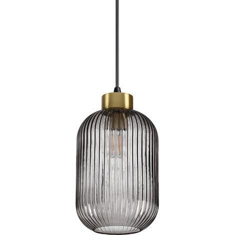 Sospensione Vintage-Decò Mint-1 Metallo Fumè 1 Luce E27 (1/2)
