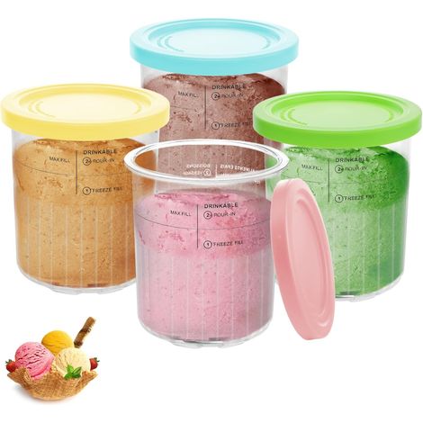 Nepfaivy lot de 4 récipients pour Ninja Creami Deluxe NC502EU NC501, sans BPA, Maison (1/5)