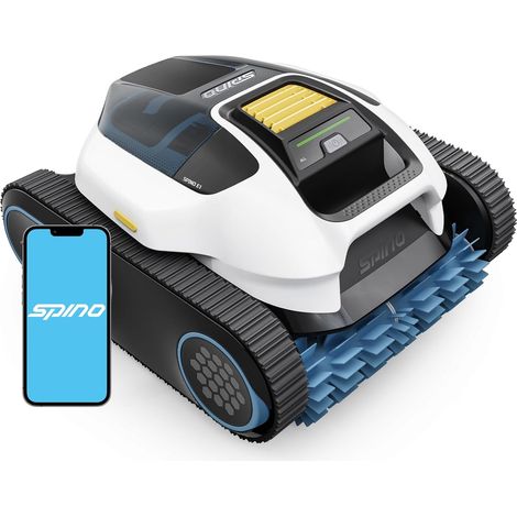 SPINO E1 Poolroboter, Kabelloser Poolsauger 21,950 LPH, 210 Min Laufzeit, 5 Reinigungsmodi, Auto Wasserlinien Parkfunktion, Poolreiniger mit App, SmartArc Routenplan, für Pools bis zu 150㎡