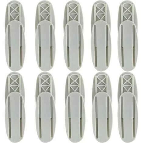 Confezione da 10 staffe autoadesive da parete, adatte per prese di corrente, telecomandi e router, colore bianco. (1/4)