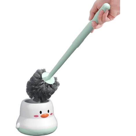 Toilettenbürste, kompakter Toilettenschrubber, Badezimmerbürstenhalter mit Reinigungsborsten für tote Ecken und ergonomischem Griff für gründliche Reinigung und Entfernung von Flecken