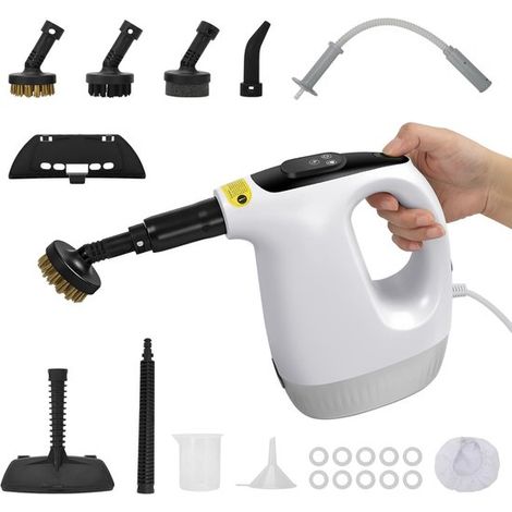 Pulitore a vapore - Vaporiera portatile - Pulizia profonda della casa - Alta temperatura 120°C - Serbatoio da 500 ml - Bianco (1/5)