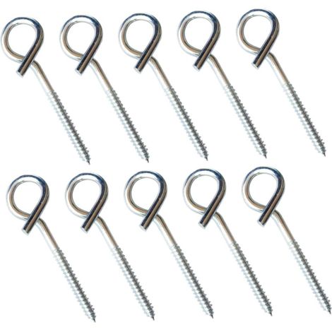 10 crochets plafond - inox - argenté - pour garage et atelier (1/5)