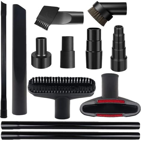 Accessoires aspirateur lot 12 – Atelier/Maison – Adaptateurs inclus – Noir – Polyvalent (1/5)