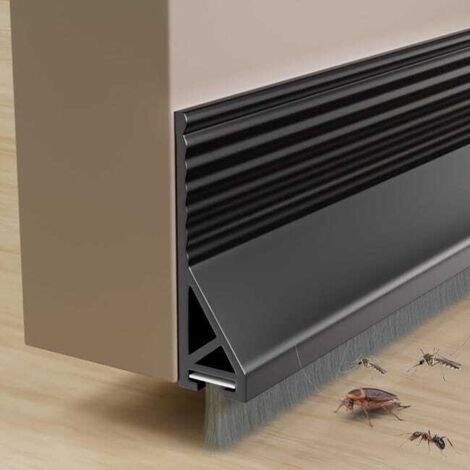 Joint d'étanchéité pour bas de porte - coupe-vent, insonorisé et anti-insectes, utilisé pour sceller les espaces au bas des portes (1 mètre).