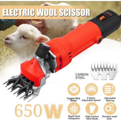 Tondeuse électrique pour moutons, 690 W 6 vitesses professionnelles réglables et résistantes pour chèvre, lama, cheval, animal de ferme, fourrure, bétail, toilettage d'animaux (1/5)