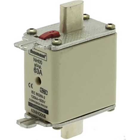 Fusibile, bassa tensione, 63 A, CA 500 V, NH00, gL/gG, IEC, doppia indicazione (1/4)