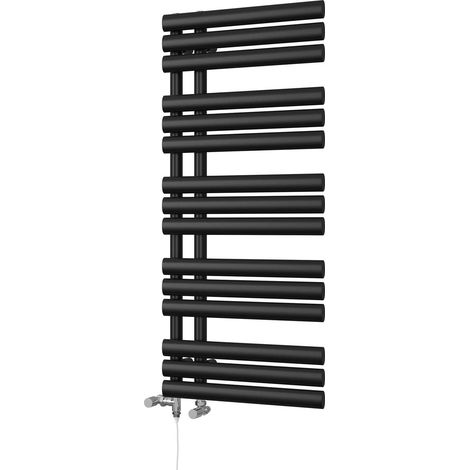 Percival - Black Dual Fuel Towel Rail H1120mm x W500mm Standard (1/3)