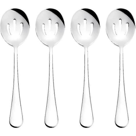 Cuillères de service à fentes en acier inoxydable de 22 cm (8,7 pouces), lot de 4