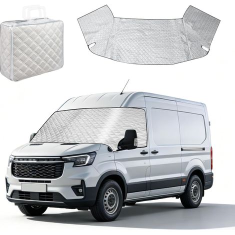 Housse de Pare-Brise épaisse pour Ford Transit Van MK8 MK9 et Challenger Genesis 2014-2026, Housse de Pare-Brise antigel, Givre, poussière, Protection Solaire, Argent,for Ford Transit Van MK8 MK9 2014 (1/5)