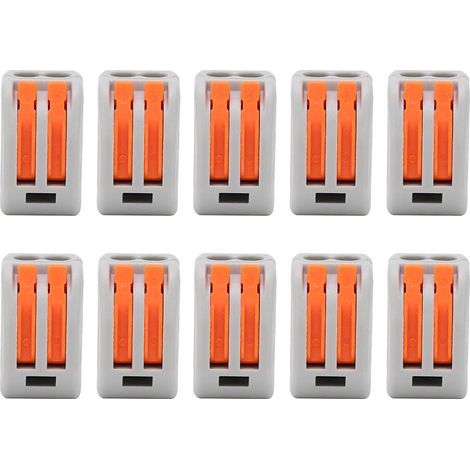 Lot de 10 bornes à sertir pour câbles rigides flexibles, connecteurs rapides pour fils conducteurs, PCT212 (1/5)