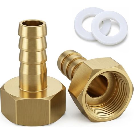 2 Pièces Raccord de Tuyau Laiton Filetage 1/2" Intérieur, Raccord 10 mm, Raccords et Adaptateurs Tuyaux Étanches Sûrs, Adaptés aux Circuits Eau, Air, Huile, Gaz pour Raccordements Domestiques (1/5)