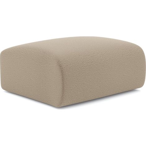 Pouf en tissu bouclette taupe MYRA (1/5)