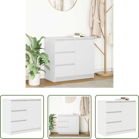 vidaXL Schubladen Holz - Sideboard mit Schublade Weiß 71x35x65 cm Holzwerkstoff (1/5)