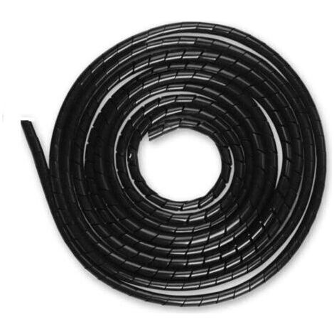 Universal Flexible Spiral Tube 6mm Cable Winder Kit, 1 Pack Spiral Cable Winder Tube to Protect TV/PC/USB/TV/AUX Antenna Cable (15m), Black (6mm, 15m) (1/4)