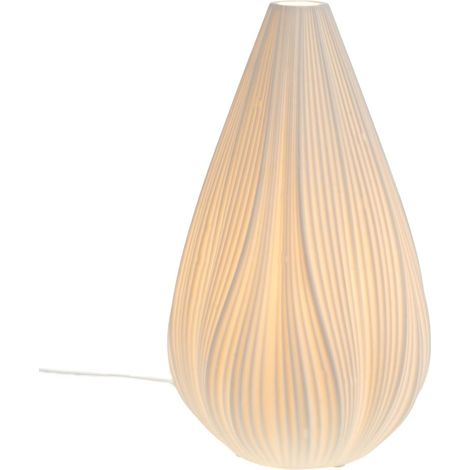 Lampe à poser en porcelaine blanche 31 cm – Base E14 pour ampoule LED 8W – Éclairage doux et décoratif – Amadeus