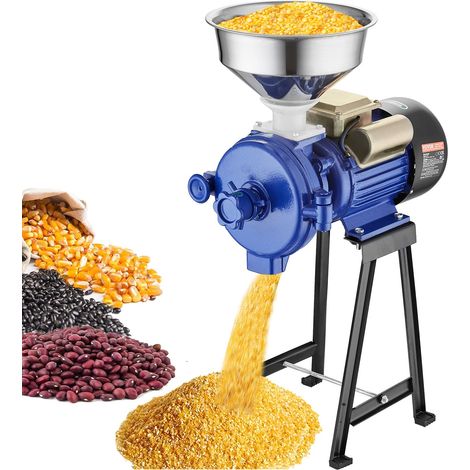 Moulin à Grains Électrique, Broyeur à Épices Commercial 3000 W, Moulin à Farine de Blé à Sec, Réglable en Épaisseur, avec Entonnoir, pour Moudre Rapidement Céréales Épices Herbes Poivres Maïs (1/5)