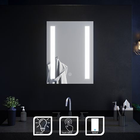 ELEGANT Aluminium Framed Mirror 500x700mm Illuminated LED Front Lit Bathroom Mirror (1/5)