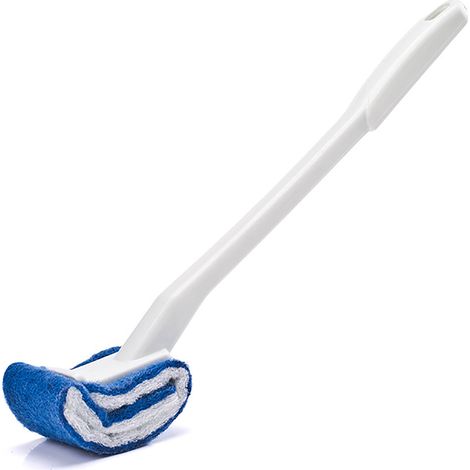 Kratzfeste Toilettenbürste, weiche Borsten, gebogen für die gründliche Reinigung unter dem Rand, Nylon, PP, 90 g, 1 Stück (1/5)