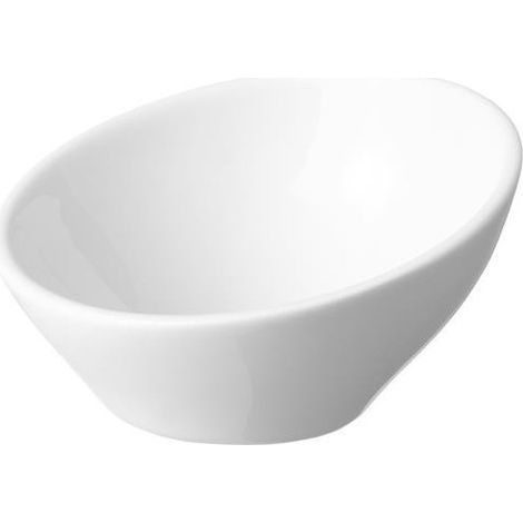 Assiette en porcelaine oblique pour finger food - 90 mm - Lot de 6 - Finedine