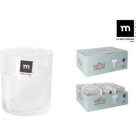 35 cls vaso cristal tallado vintage vortice lamediterranea - caja 6 unidades
