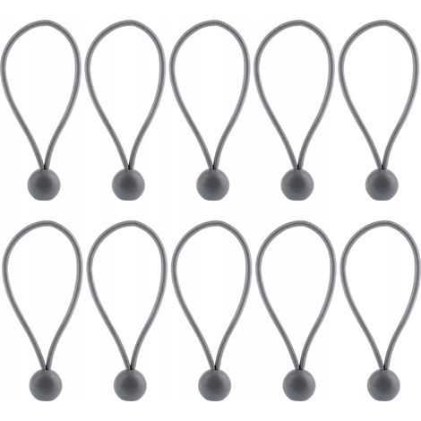 KADAX Lot de 10 supports de bâche, en caoutchouc résistant aux intempéries, pour tentes, bâches, trampolines, caravanes (gris/balles/10 pièces) (1/5)