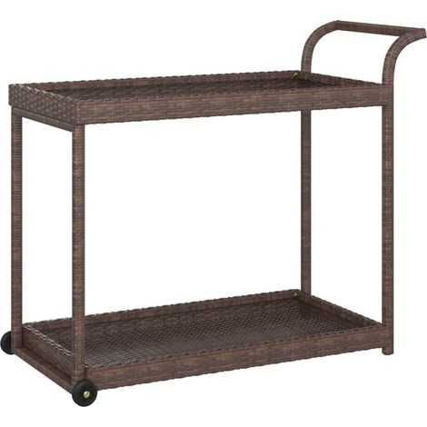Maison Exclusive - Carrello da Bar Marrone 100x45x83 cm in Polyrattan