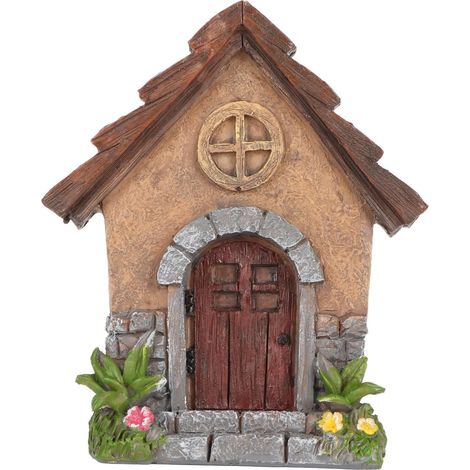 Märchentor-Skulptur – Miniatur-Märchen-Gartentor, Miniatur-Landschaftsdekorationen, Märchen-Gartentor-Statue für Wandbäume, Dekoration, 2 Stück