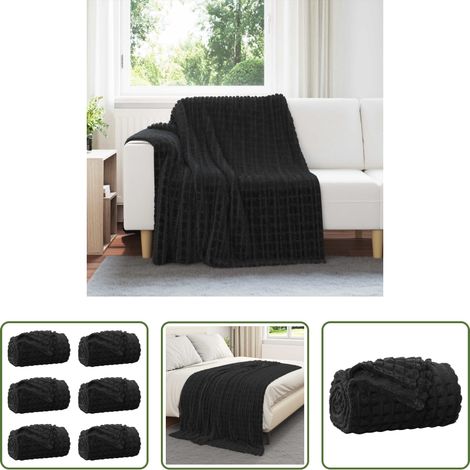 Fleece-Decke - Wohndecken 6 pcs Schwarz 200 x 150 cm Fleece (1/5)