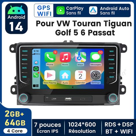7 pouces Carplay Autoradio pour VW Golf 5 6 Passat Polo Android 2+64GB JUNSUN (1/5)