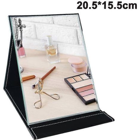 Miroir cosmétique portable et pliable avec support – idéal pour les voyages, comme accessoire de beauté, pour la décoration de la chambre ou comme cadeau beauté. (1/5)