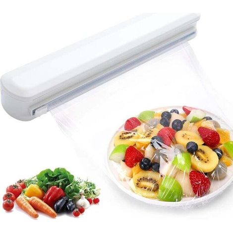 Distributeur Film Alimentaire Découpe Papier - Accessoires de Restaurant Cutter Découpage Organisateur Convient Aux Largeurs InféRieures à 32 CM pour Feuille D'aluminium Emballage Plastique (1/4)