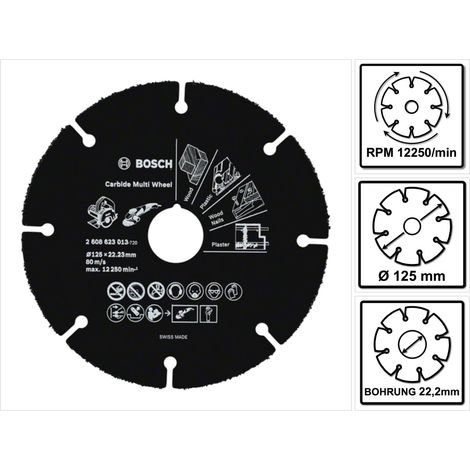 Bosch Professional Disco de corte Carbide Multi Wheel (Multi Material, Ø 125 mm, accesorio para amoladora) (1/5)