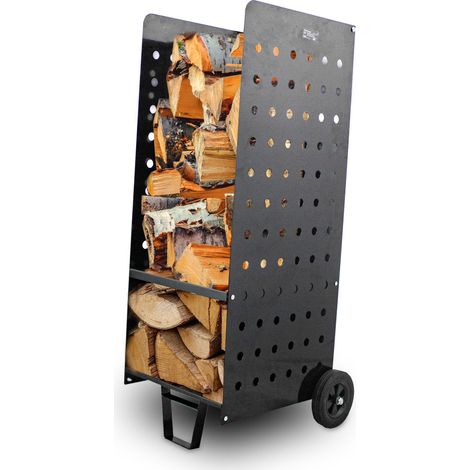 Bituxx Kaminholz Wagen Karre Transportkarre Holzwagen Holzkorb Kaminwagen Brennholzwagen für Holz bis 100 Kg (1/5)