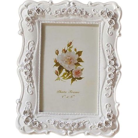 Cadre photo rétro blanc de 15 cm (6 pouces) - Décoration murale - Affiche (1/5)