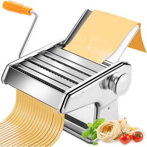 Nudelmaschine, Nudelmaschine mit 8 Dickeneinstellungen, Nudelmaschine mit Stahlplatte, Walze und Nudelschneider (1/5)