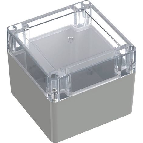 TRU COMPONENTS 6U07111109437 TC-13865100 Boîtier industriel 105 x 105 x 89.7 ABS, Polycarbonate gris clair, transparent