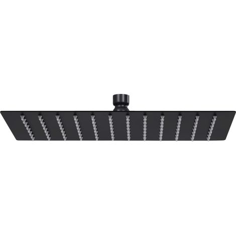 Alcachofa de ducha tipo lluvia Rociador Alcachofa de ducha Alcachofa de ducha de mano Accesorio de baño Acero inoxidable 30 x 20 cm Rectangular Negro 020002082