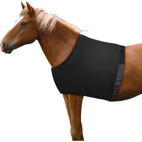 Protection d'épaule pour cheval - Gilet pour cheval en spandex hautement élastique - Tissu de protection contre les frottements - Noir (1/5)