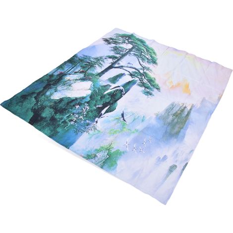 Rideaux décoratifs de style chinois, imprimés en 3D, avec motif de paysage de pins, pour salon et chambre à coucher, 150 x 166 cm / 59,1 x 65,4 pouces (1/5)