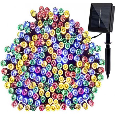 Guirlande Lumineuse Solaire - 22 M - 200 Led - Etanche Ip44 - Pour Jardin Patio Balcon - 8 Modes - Violet (1/5)