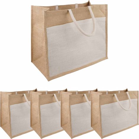 Jute-Handtaschen mit Tasche 5 pcs 42 x 33 x 19 cm vidaXL (1/4)