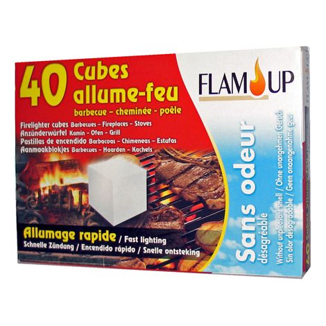 ALLUME TOUT FEU SANS ODEUR 40 CUBES BARBECUE CHEMINÉE FLAM UP SE8240