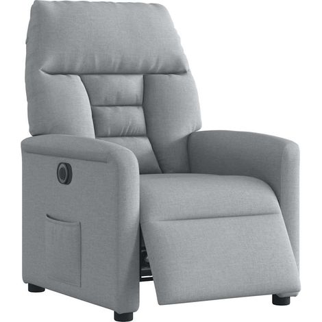 vidaXL Fauteuil inclinable électrique Gris clair Tissu (1/5)