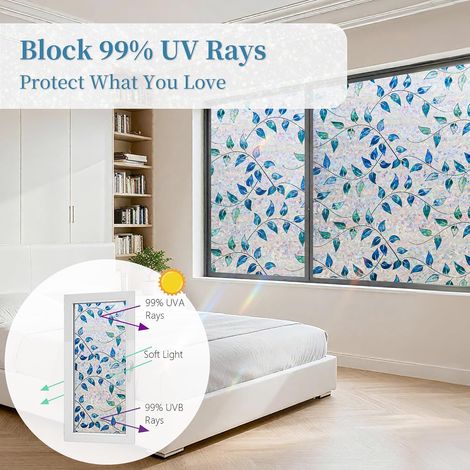 Protezione UV al 99%, adatta per uso domestico e in ufficio, pellicola decorativa per finestre 100 x 40 cm (1/3)