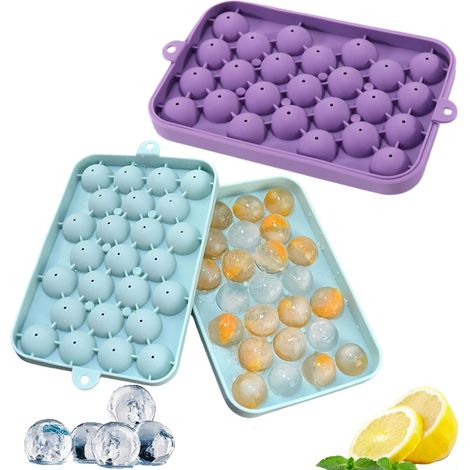 Bacs à GlaçOns En Silicone,Bac A Glacons Avec Couvercle,Ice Cube Tray,Reutilisable, Pour Whisky,Boissons,Cocktail,DéMoulage Facile (1/5)