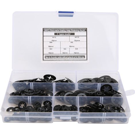 Kit de 280 rondelles dentées internes Starlock M3-M12 - Quincaillerie et fixations